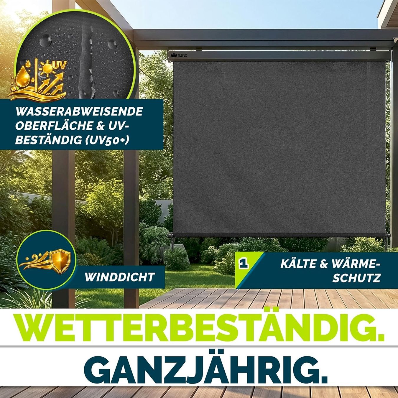 Marquises: Aussen-Senkrechtmarkise 200x250 anthraz. – Neuf avec emballage d'origine à Bottighofen par zaap 7