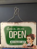 Metallschild im Vintage-Stil "Come in, we are open"
