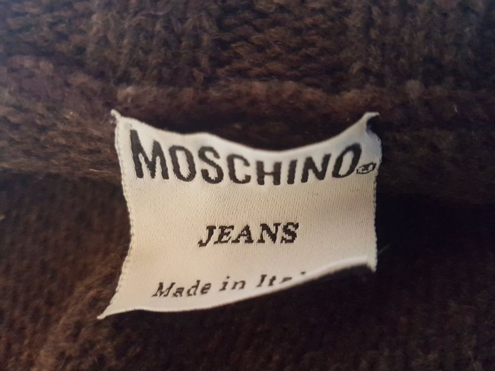 Pull vintage col roul taille XL marque Moschino 80 laine