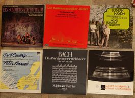 6 LPs Kammermusik,  Klavier und Orchester,  bunt gemischt