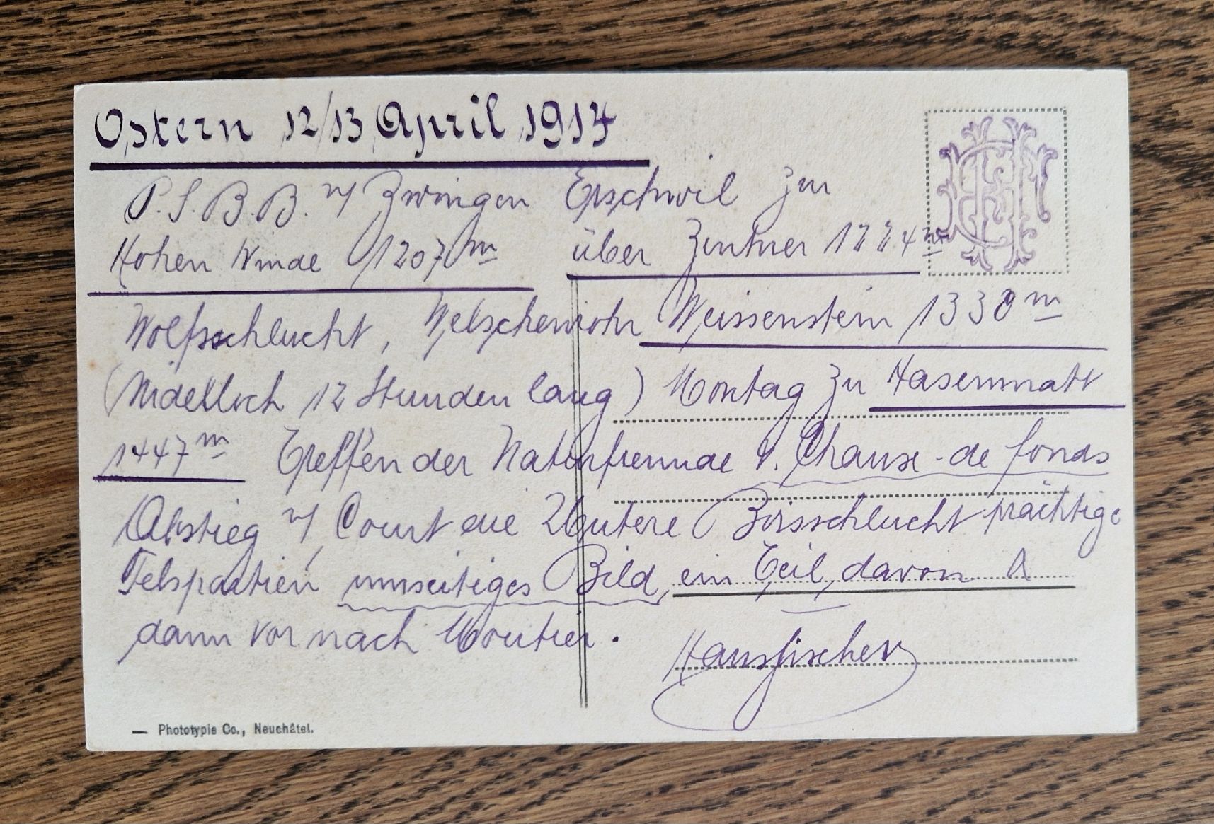 Cartoline postali: Gorges de Moutier, Ostern 1914 – Usato da Ebikon venduto da Donar50 1