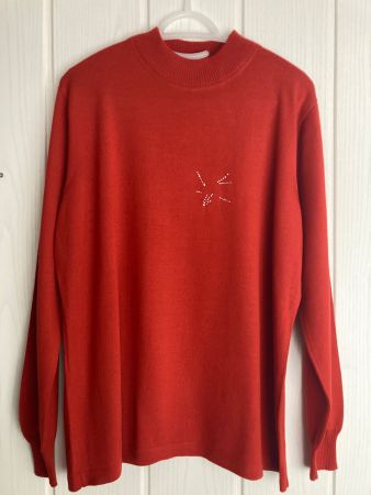Neu: Delmod Strick-Pulli, 60% Wolle, Orange Gr. L