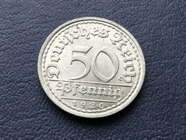 Deutsche Reich      50 Reichpfennig 1920 A