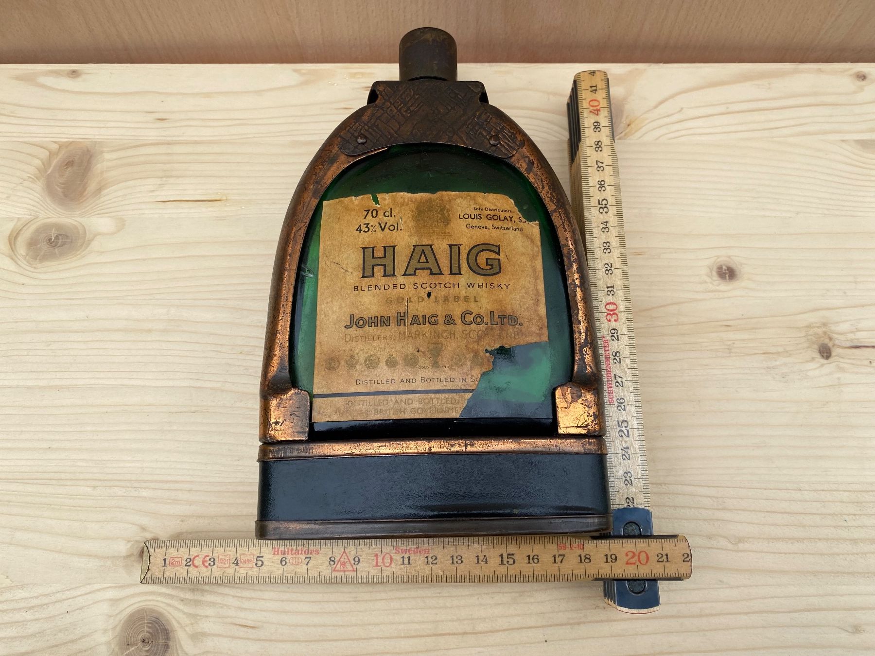 Altro: antiker John Haig & Co. Whisky Flachmann – Usato da Feldbach venduto da Olive1 9