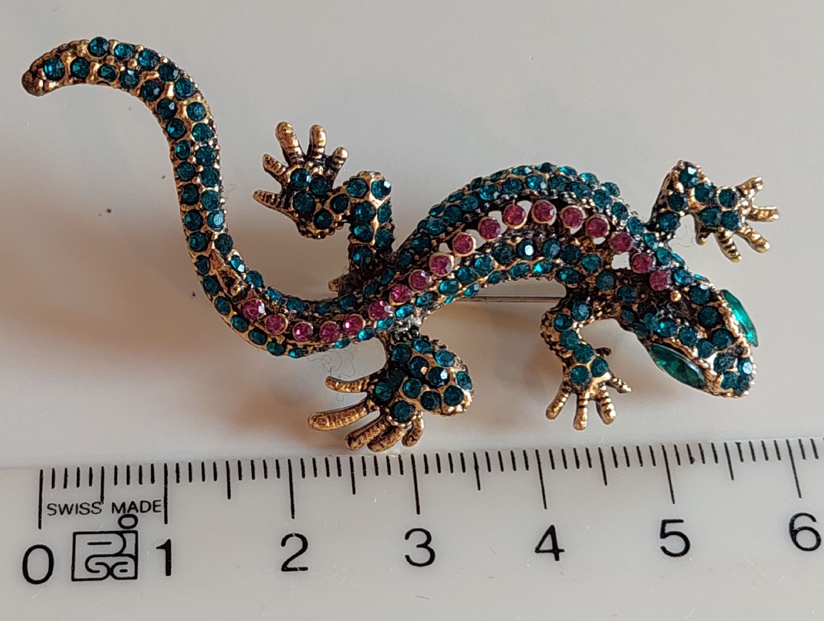 Spille & Fermagli: Schöne Brosche Echse / Eidechse mit Strass – Usato da Oberwil BL venduto da Kukkaniitty 8