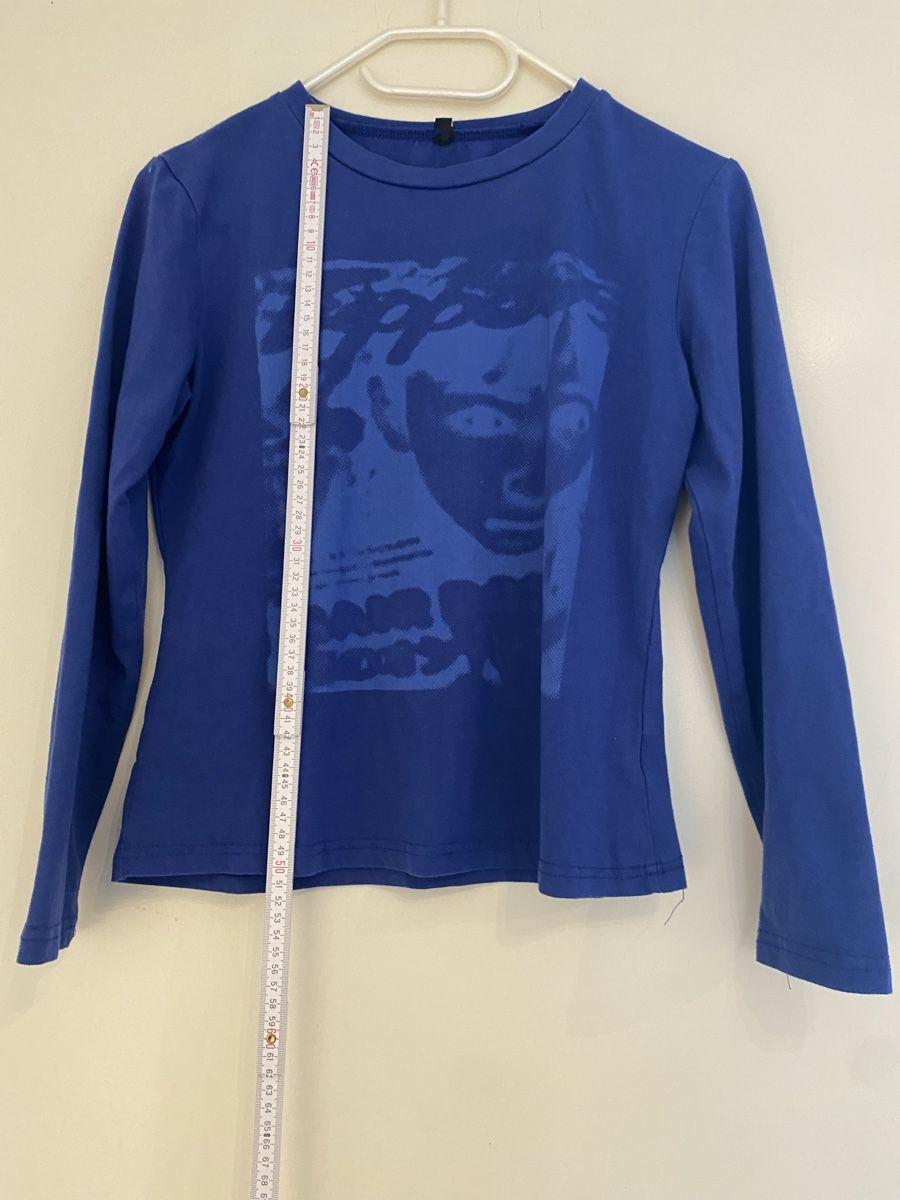Top: Blaues Langarmshirt mit Print, Grösse S – Usato da Hünenberg See venduto da lar_9zjk 2