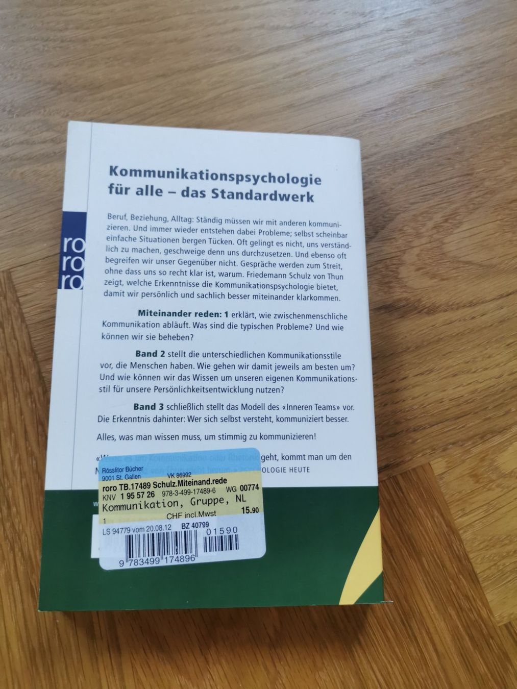 Livres: Friedemann Schulz von Thun Miteinander reden 1 Buch – D'occasion à Oberuzwil par schoenenberm 1