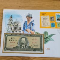 Banknoten Brief - Lettre avec billet de banque Cuba