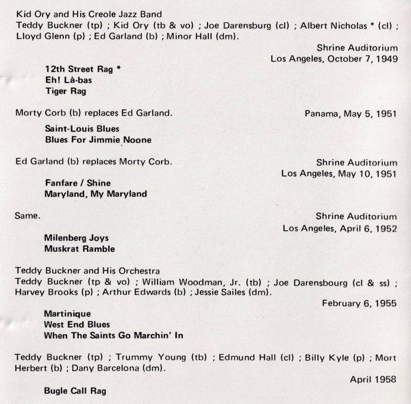 CD: Teddy Buckner, Kid Ory, Ed Garland, Billy Kyle, Trummy Young – Usato da Unterbäch venduto da qlewi 3
