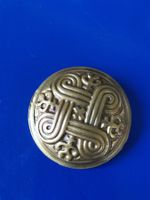 ANTIKE BRONZE BROSCHE M. WIKINGER MOTIV CA. 50-70ER