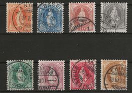 1900-05 : Stehende Helvetia Nr. 66E - 75E, KP 660.--