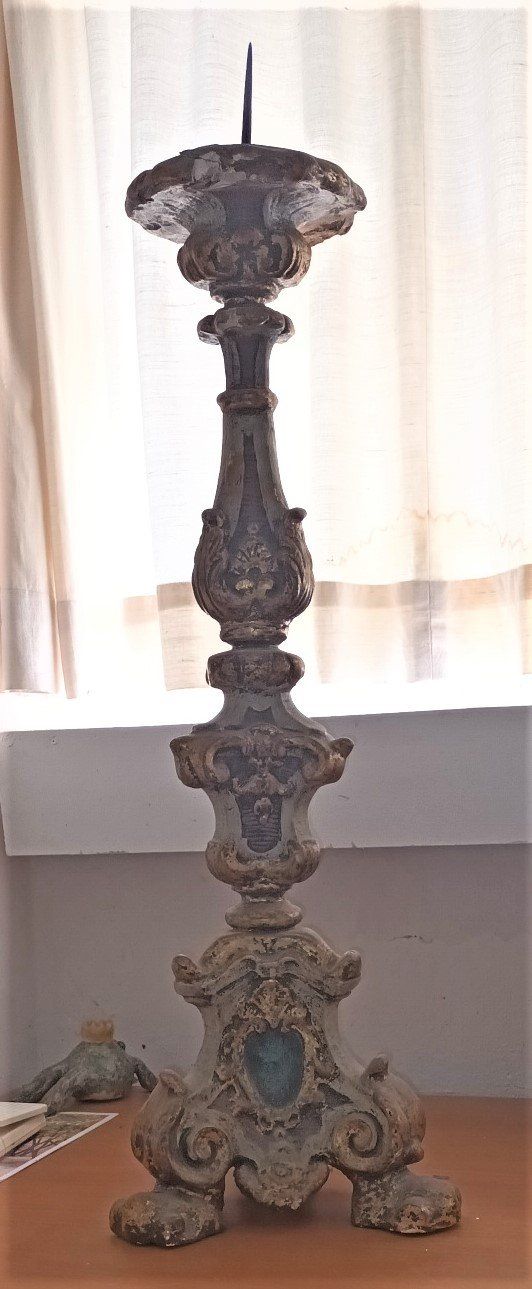 Portacandele: Antiker Altar Kerzenständer Höhe 85 cm – Usato da Vaduz venduto da Bergtiger 1