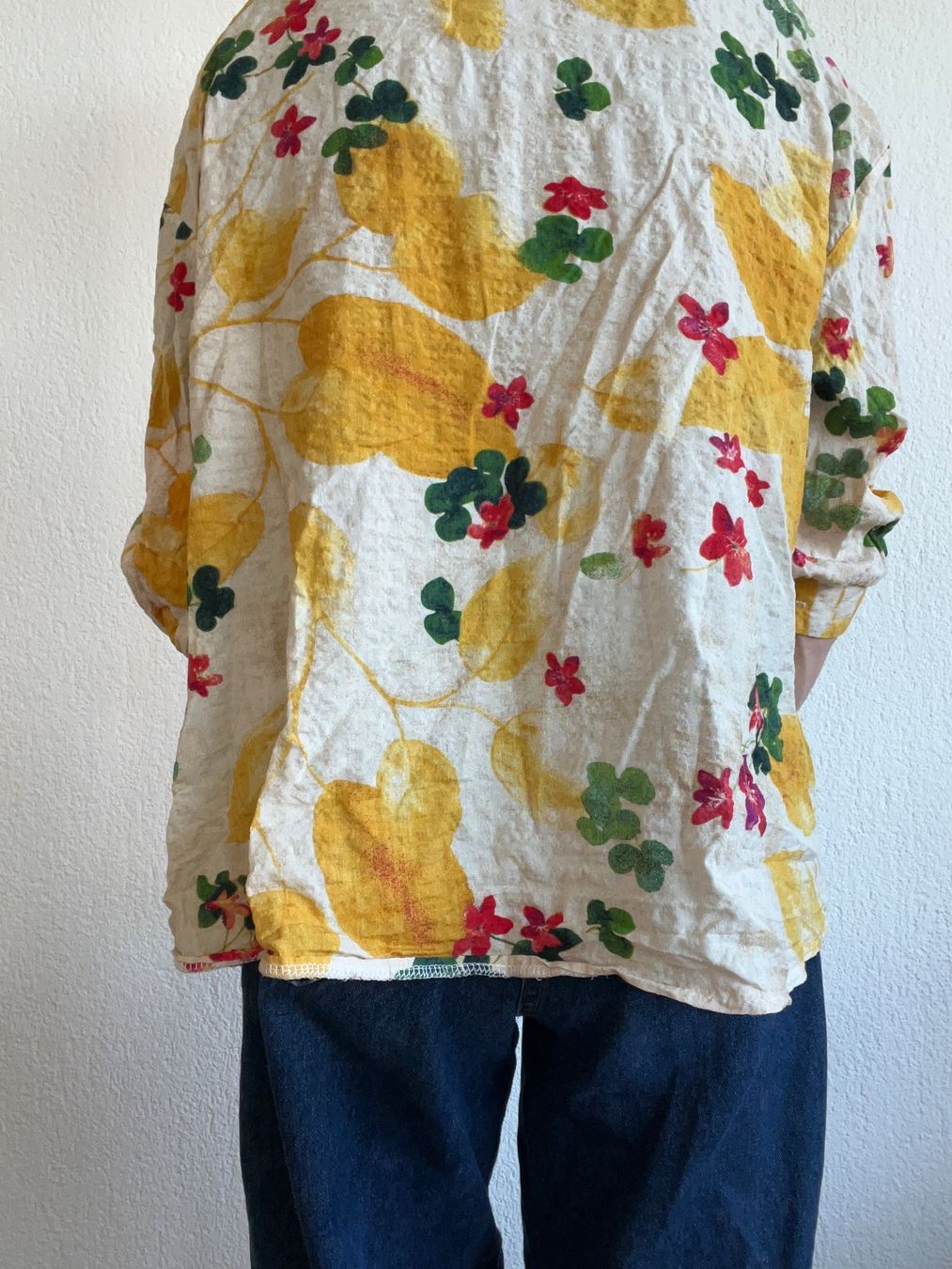 Camicette: Damen Hemd mit Blumenmuster gelb gemustert, S – Usato da Horw venduto da Pem1278 2