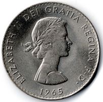 Münze: 1965 Ver. Königreich:1 Crown - Elizabeth II/Churchill