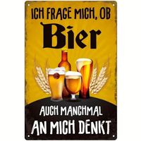 🍺 Vintage-Metallschild: Denkt das Bier an mich? 🍻💫