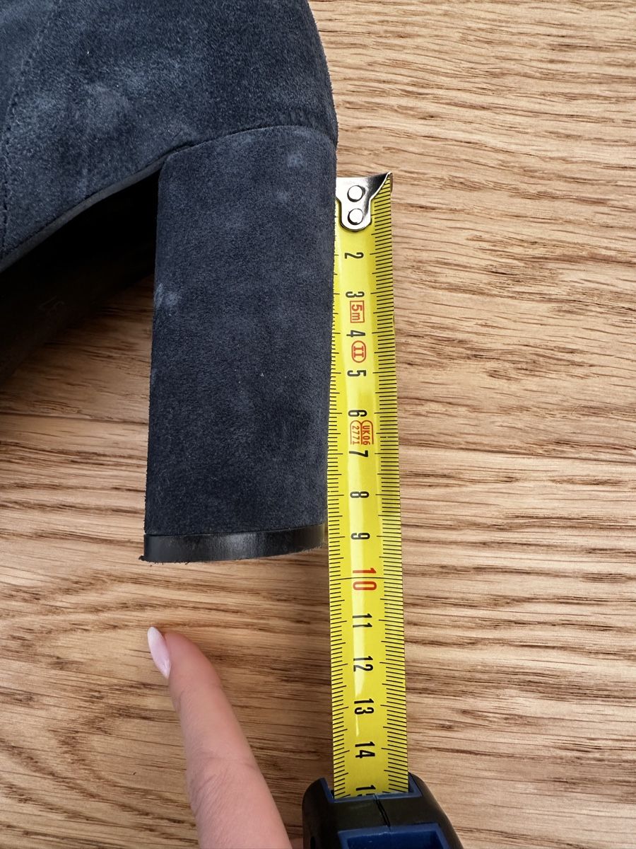 Scarpe da donna: Suede Leather Knee High Heel Boots, Blue, 37 – Usato da La Croix (Lutry) venduto da secondhandZara 3