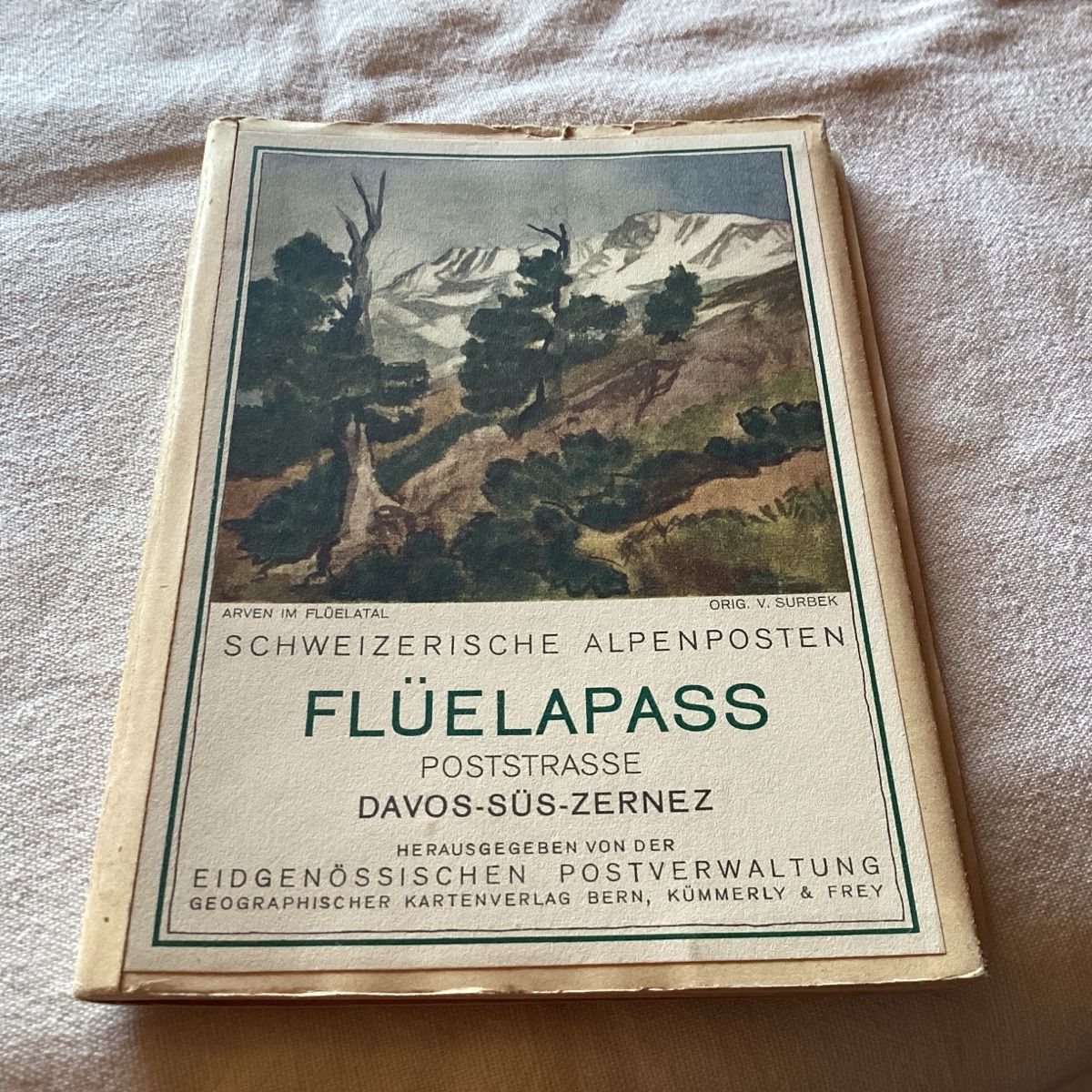 Ansichtskarten: Flüelapass poststrasse carte et plan , complet ,  illustré – Gebraucht aus Luc (Ayent) von Rebouille