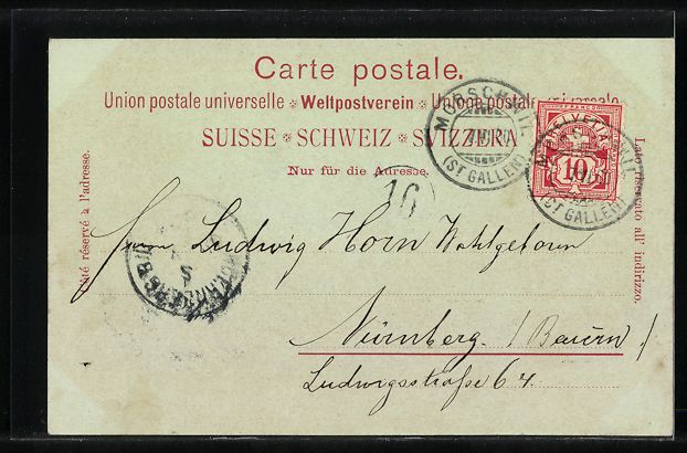 Cartoline postali: AK St. Gallen, Marktplatz, 1900 – Usato da Berlin venduto da bartko-reher 1