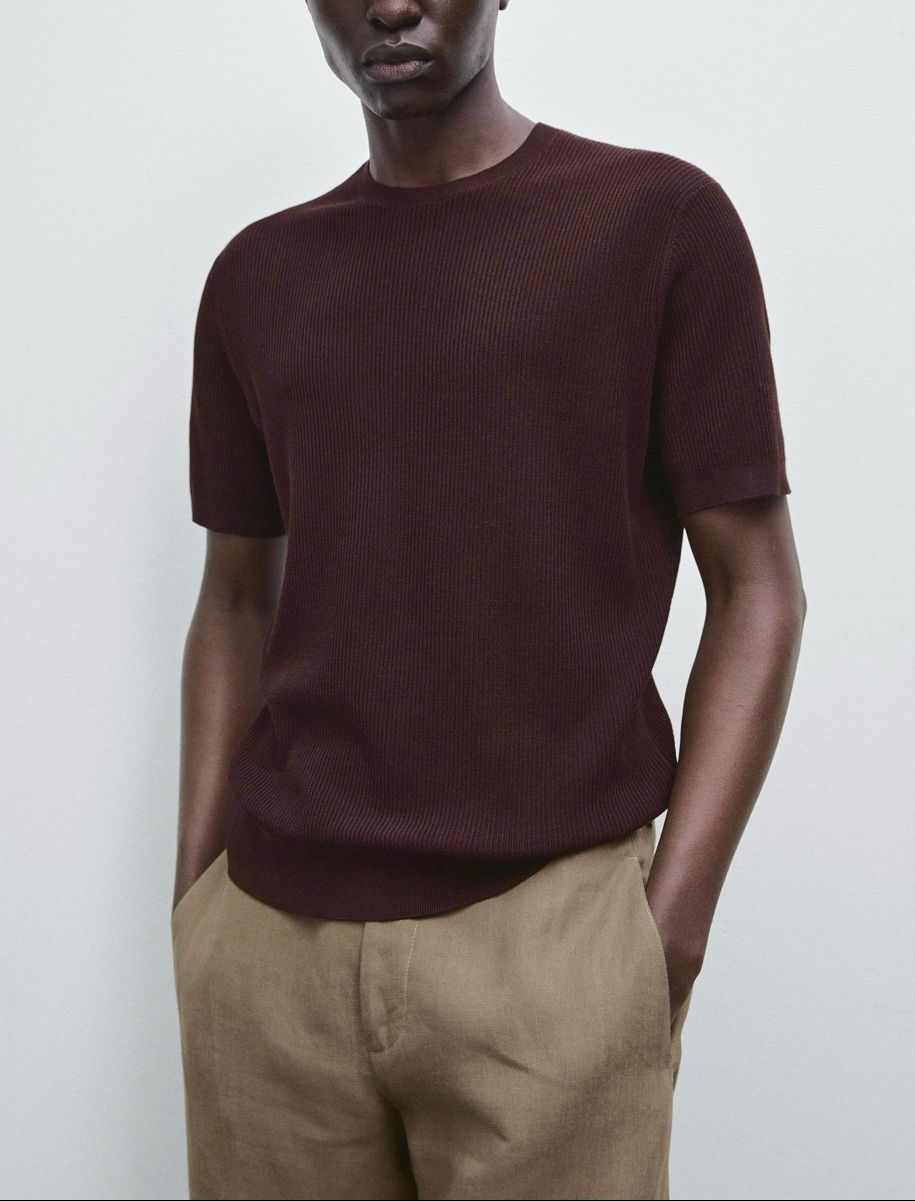 Massimo Dutti T-shirt: Massimo Dutti T-Shirt mit Strickoptik – Nuovo (secondo la descrizione) da Schaffhausen venduto da R_Muzh