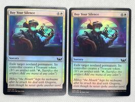 MTG 2x Buy Your Silence Foil, Street, absolut Top Zustand!