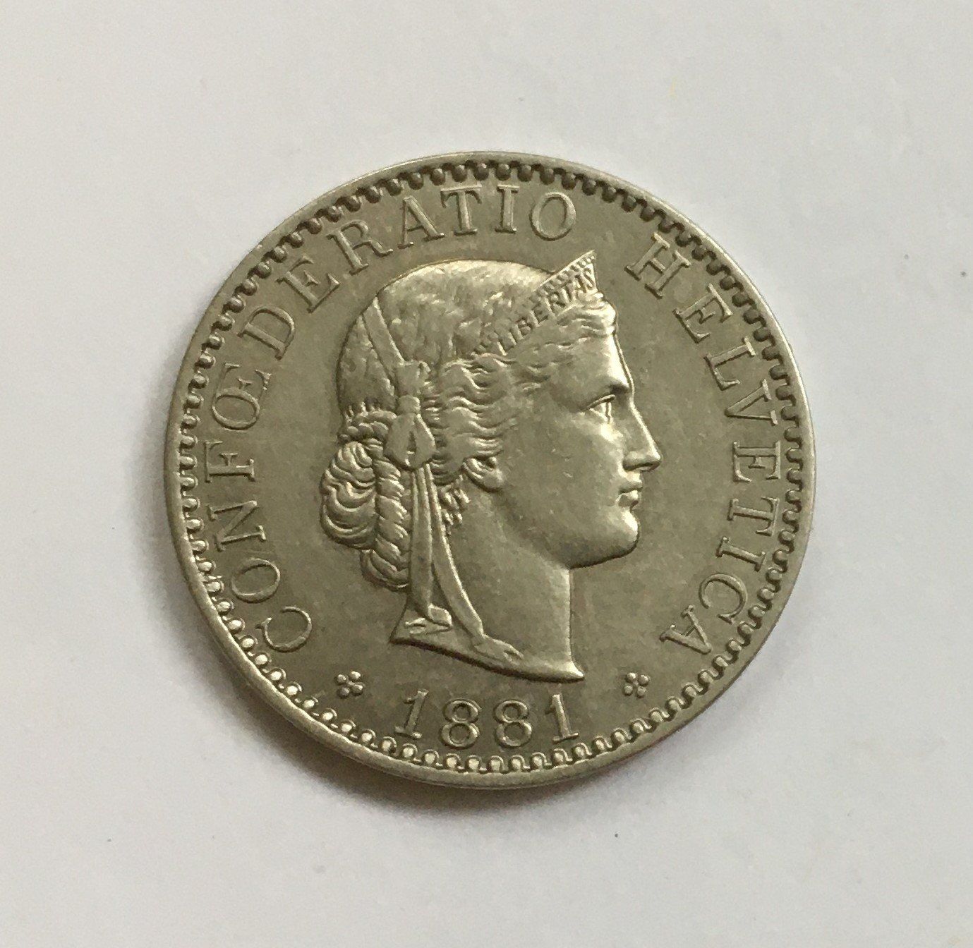 Tutti le monete: 1881 20 Rappen -unz – Usato da Kirchberg SG venduto da Helveticus00