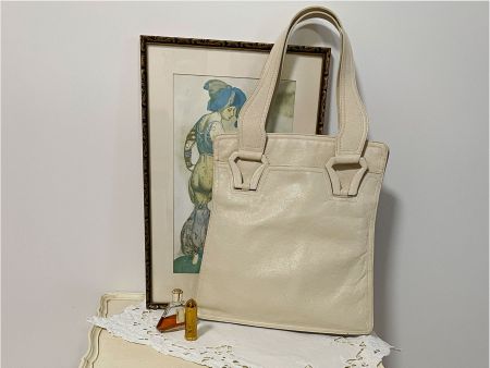 Tasche Handtasche creme VINTAGE 1950s