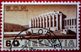 Timbre SDN Helvetia 60c - ZNr. 268, oblitéré Vallorbe