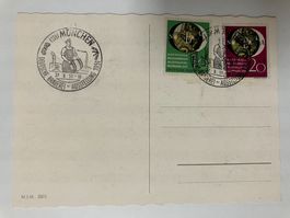 BRD 1951, Mi 141-142 auf Karte mit Sonderstempel