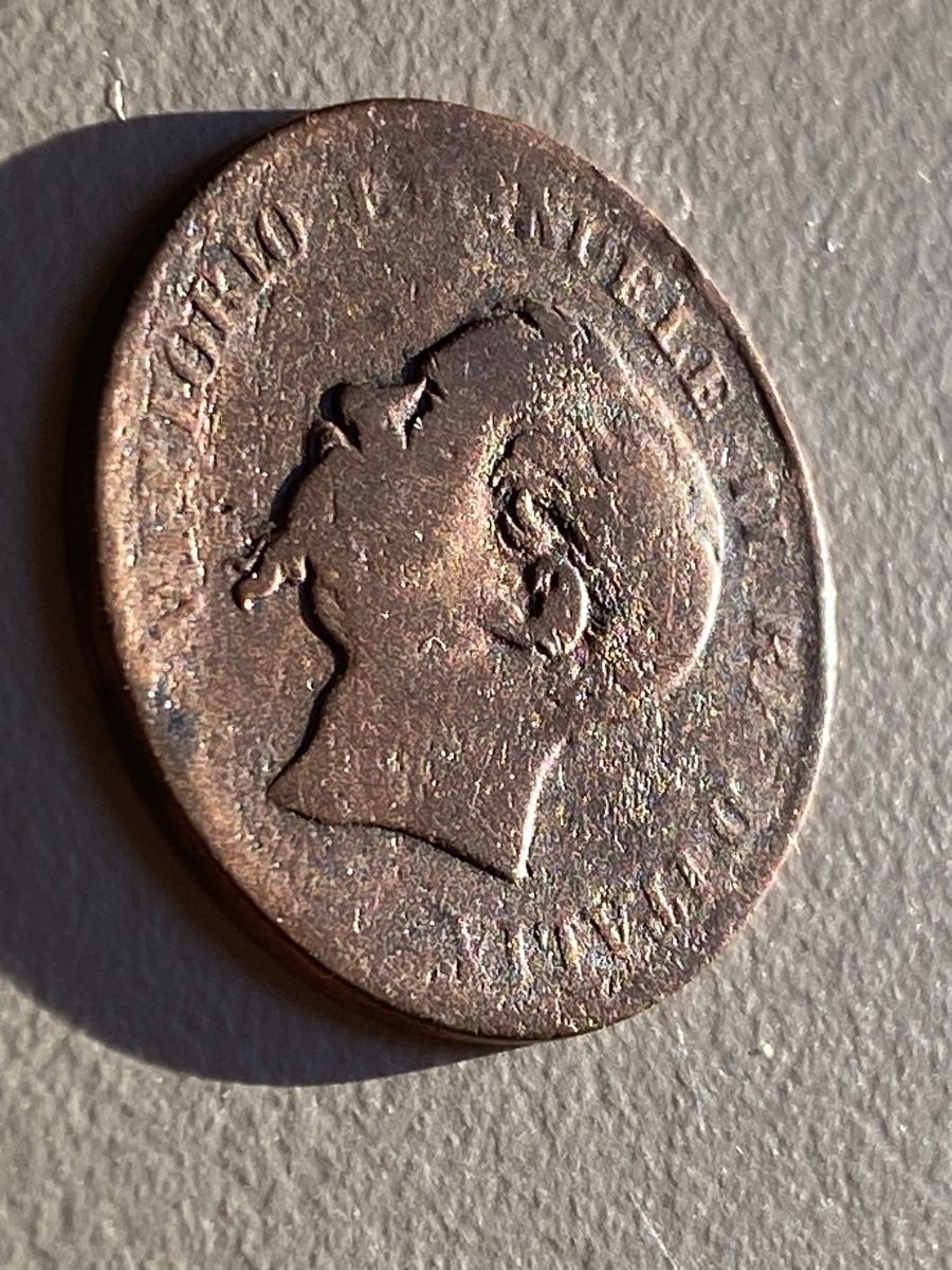 Alle Münzen: Italie - 5 centimes - 1867 - V. E 2 – Gebraucht aus Payerne von Mike1682 2