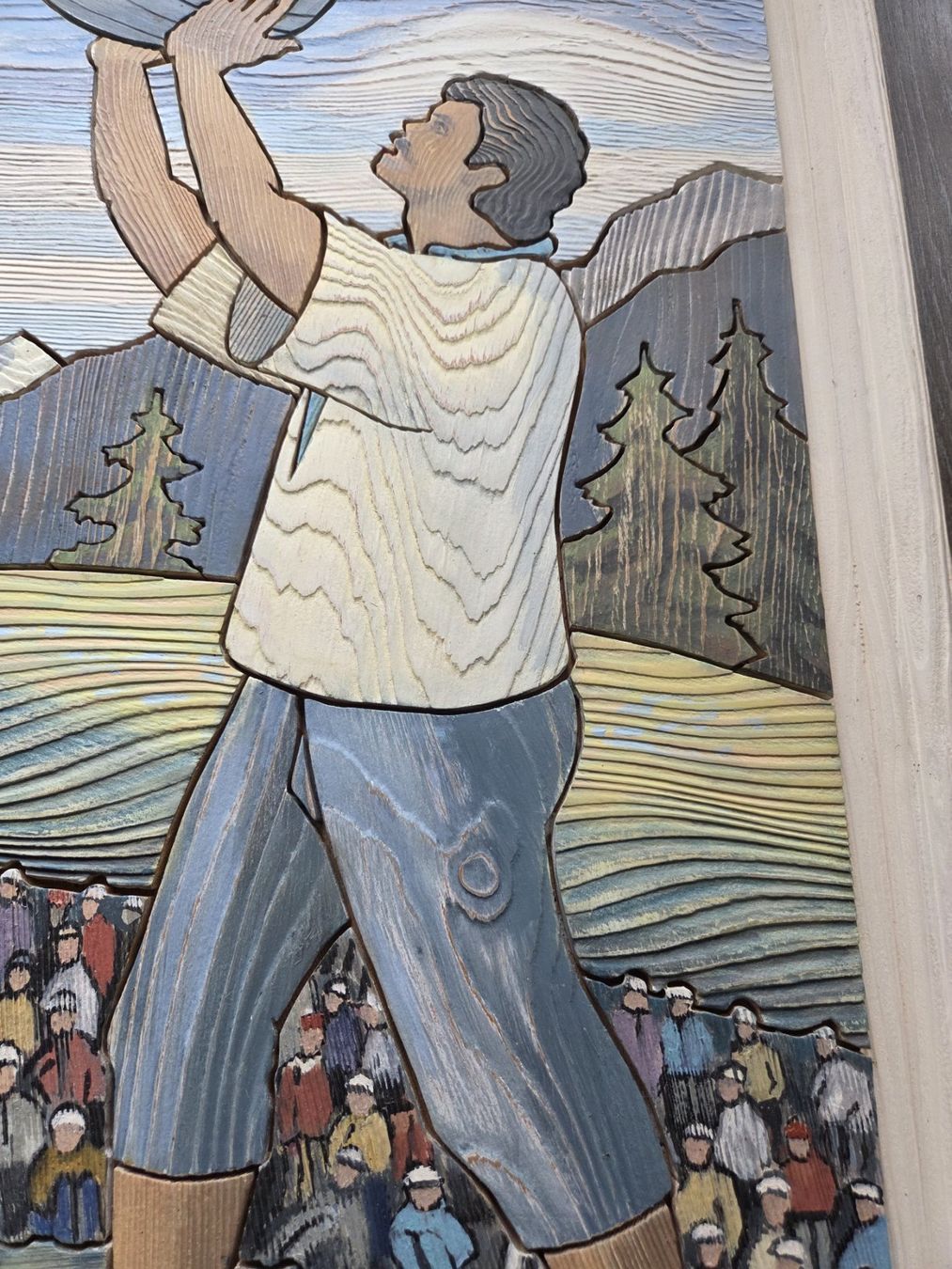 Posters & Illustrations: Holzbild Unspunnensteinstosser – D'occasion à Lenk im Simmental par alpenhotel 2