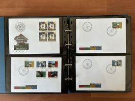 Album Ersttagsbriefe Pro Patria 1991-2002, ganze Serien