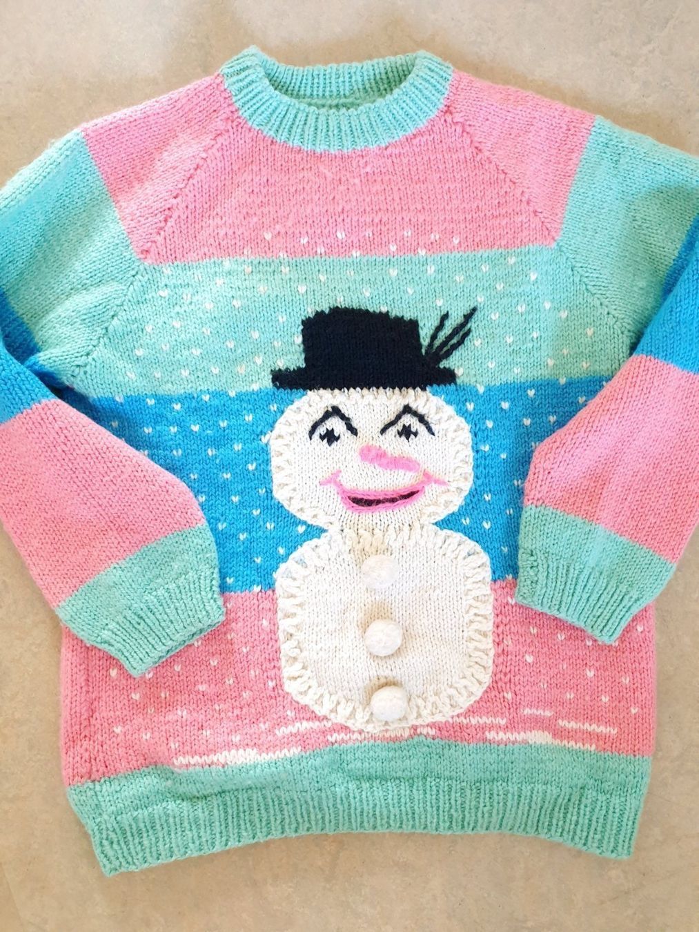 Maglioni & Felpe: Handmade Strickpullover EINZELSTÜCK Schneemann S 36 – Usato da Sennwald venduto da hosszidavid