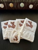 Ensemble linge de toilette ourson  4 serviettes + 2 gants