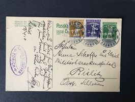 1915, Postkarte nach Bielitz mit Tellknabe Nr.123II + 118