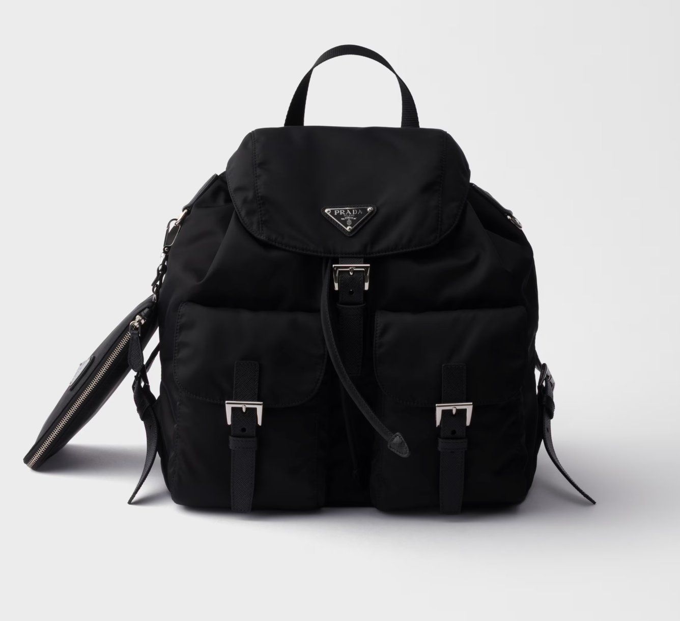 Prada Zaini: Prada Re-Nylon Medium Backpack — Black – Usato da Zürich venduto da Lara13