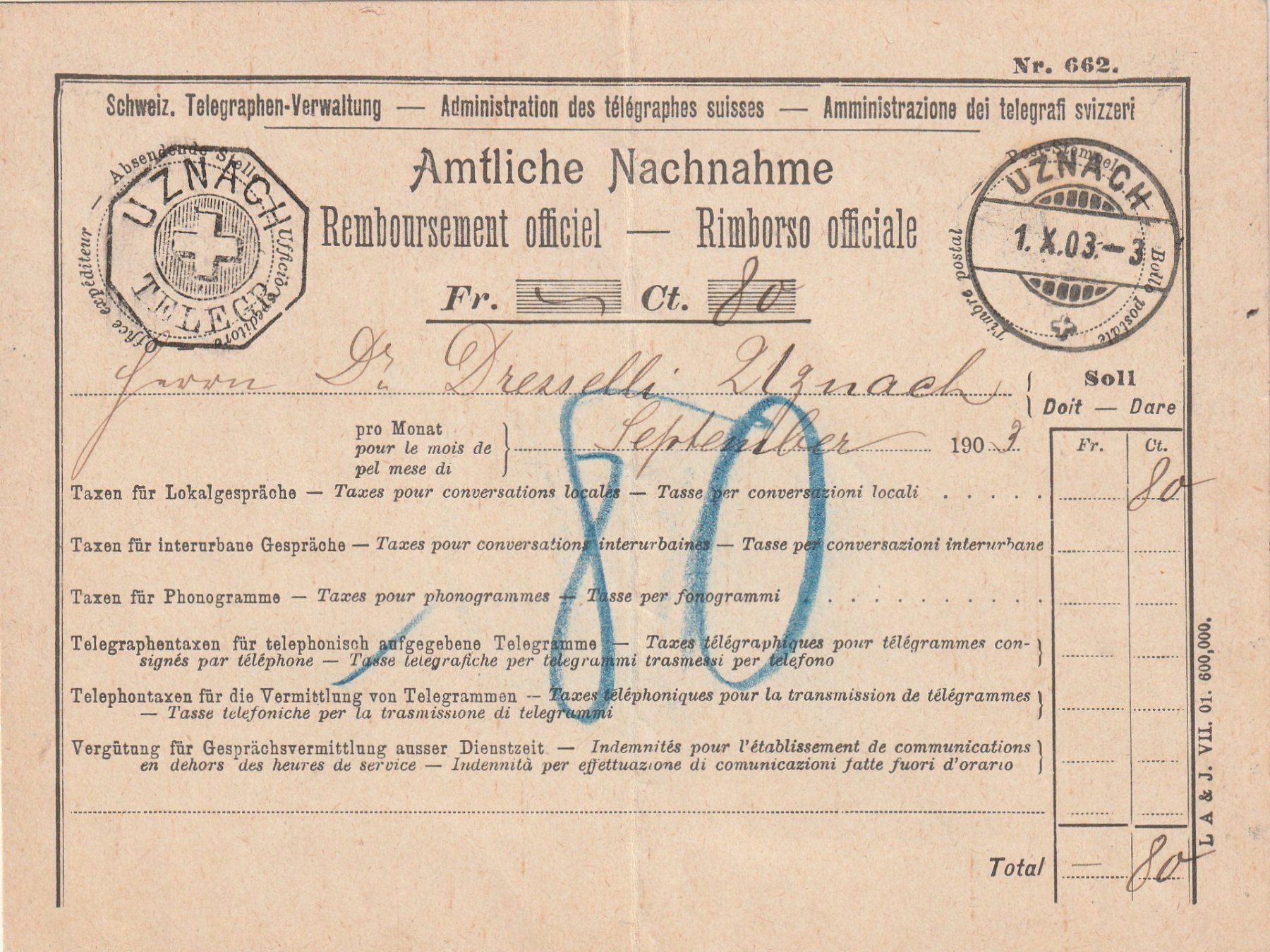 Tutti i francobolli: NN mit Telegraphenstempel Uznach – Usato da Rorschacherberg venduto da fratovi2