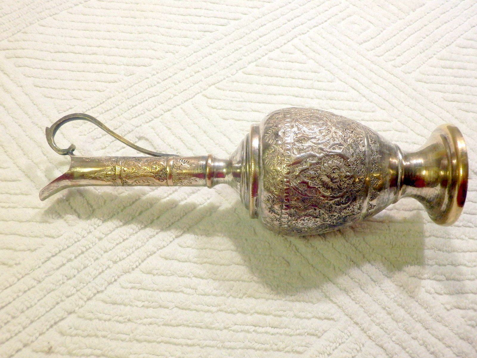 Caraffe: Wasserkrug, persisch, ziseliert, Metall versilbert, 24.5cm H – Usato da Ueberstorf venduto da dinbau 2