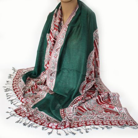 Damenschal Schal Viskose Paisley Pashmina 200x70 Grün 53