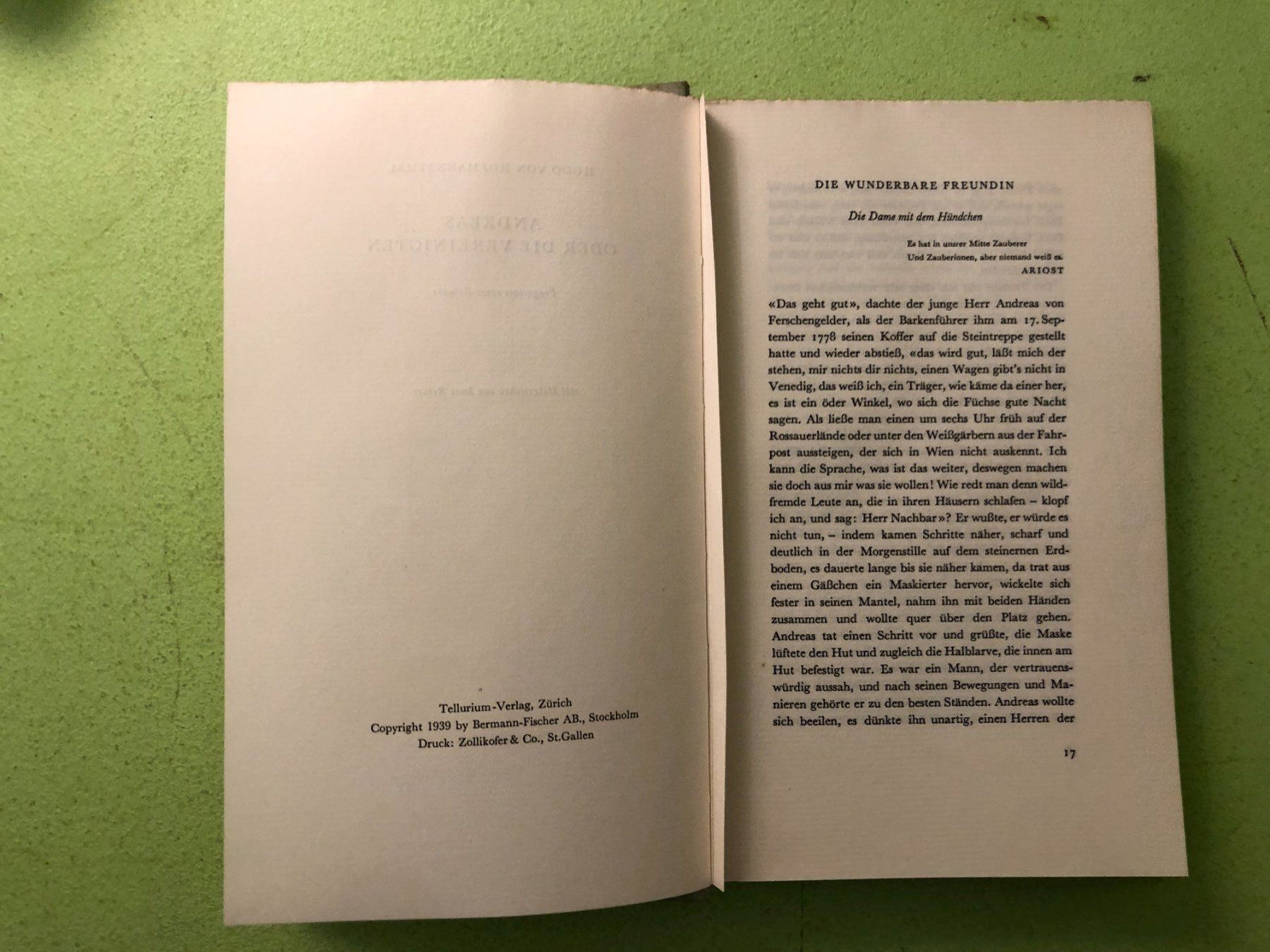 Libri: Hugo von Hofmannsthal: Andreas oder Die Vereinigten. – Usato da Zürich venduto da allp 3