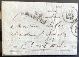 1828 Vorphila Frankreich - France Nantes nach Paris Inhalt