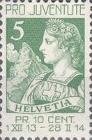 Schweiz 117 Helvetia Pro Juventute Ausgabe 1913, postfrisch