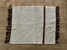 Handgewobener Teppich mit Fransen, Beige/Braun, Top!
