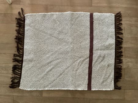 Handgewobener Teppich mit Fransen, Beige/Braun, Top!