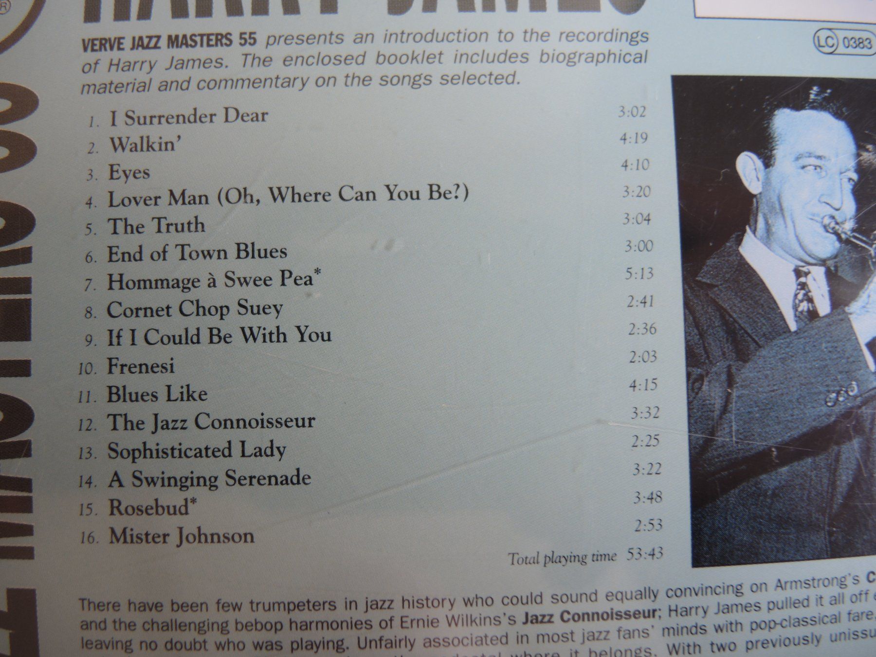 CD: Harry James -  Jazz Masters 55 CD - Verve music – Usato da Rorschach venduto da Pop-upBrocki 3