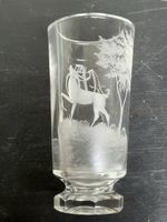 Vintage Deer Engraved Glass
