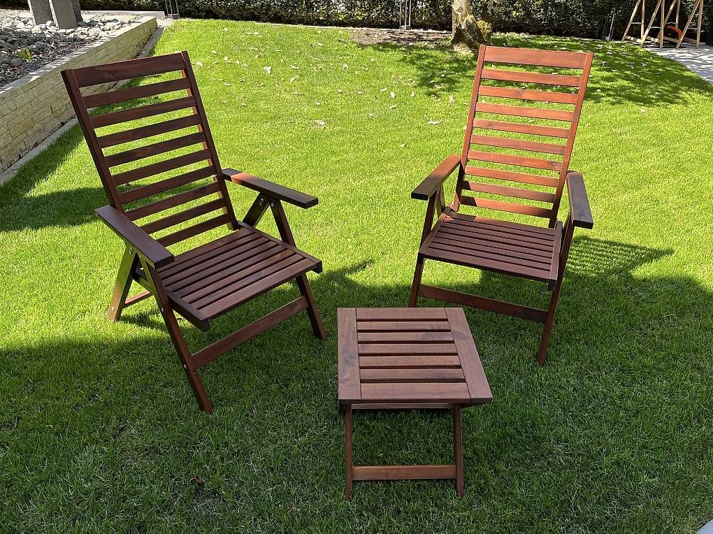 Set di tavolo e panche: Gartenstühle und Tischlein/Hocker – Usato da Langnau am Albis venduto da SVX01 1