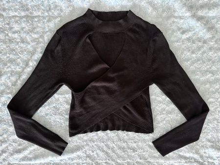 Amisu New Yorker Pullover schwarz Gr L, Wickeloptik