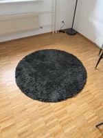 IKEA VINDEBÄK Langflor-Teppich rund, dunkelgrün – Ø 130 cm