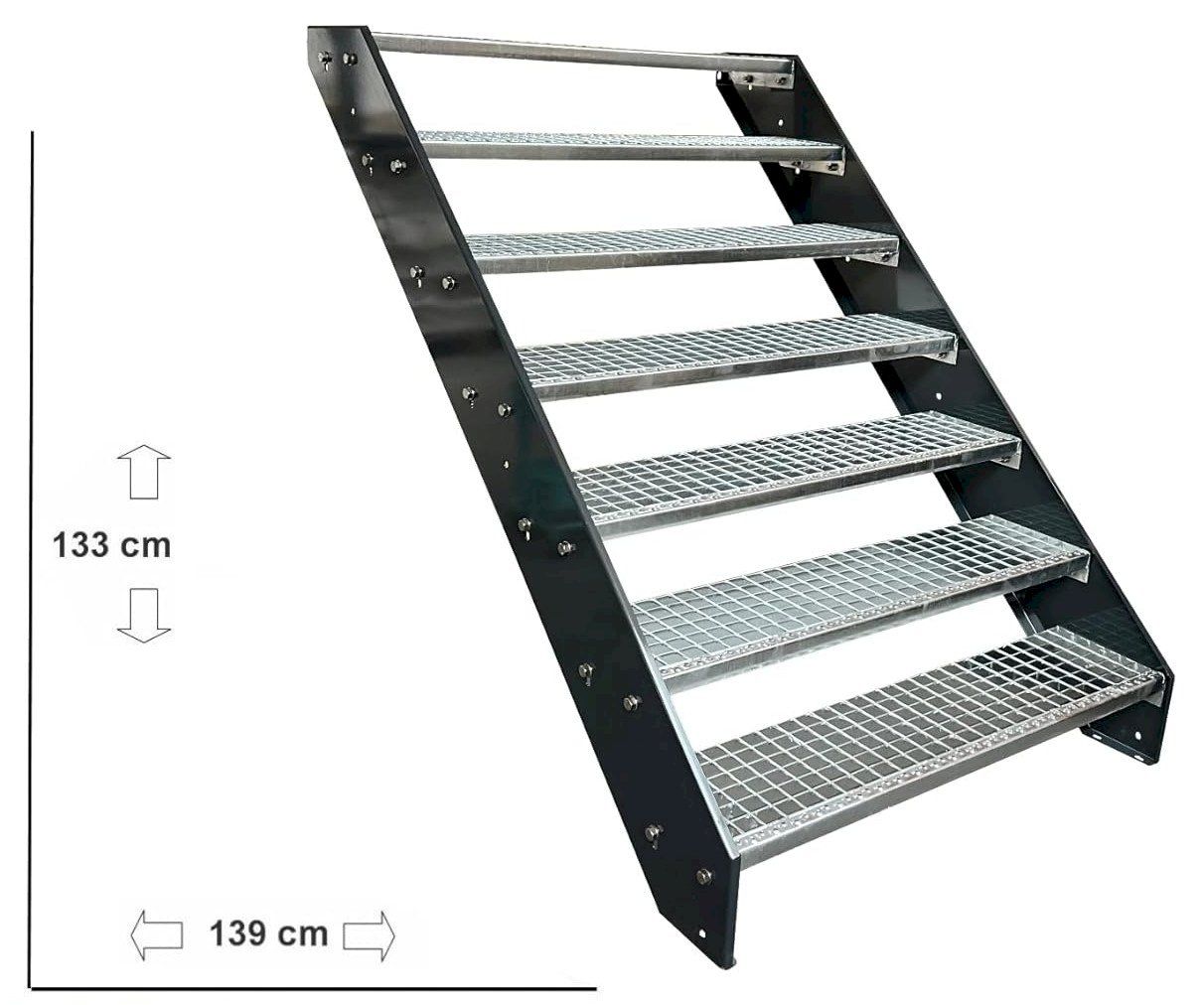 Altro: Stahltreppe 7 Stufen 80x133cm anthrazit – Nuovo e nell'imballaggio originale da Bottighofen venduto da zaap 1