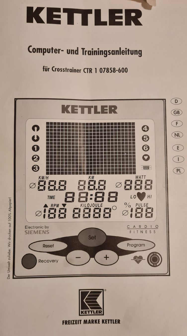 Kettler Hometrainer: Kettler Cross-Trainer Ergometer – Gebraucht aus Unterseen von Winterfrust 3